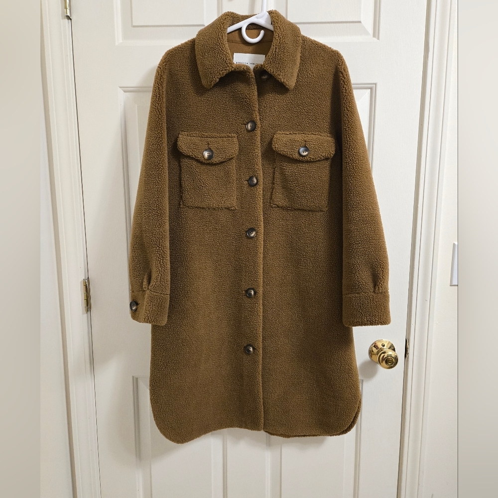 Rebecca Minkoff Brown Harper Teddy Button Down Coat Size Large